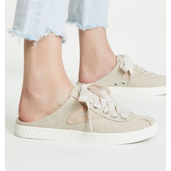 Tretorn Cam Slip-On Backless Canvas Sneakers in Natural Sand Women’s Size 9 - Picture 10 of 12